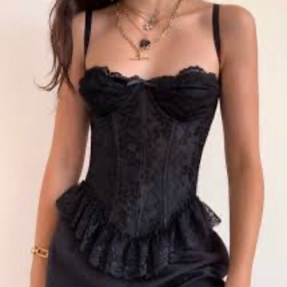 Andrea kristoff for Escanté Vintage Black Large Corset - Picture 1 of 10